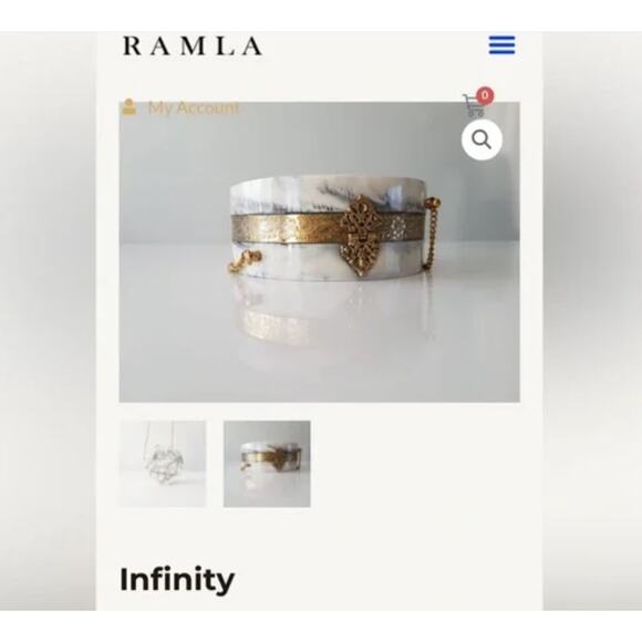 RAMLA INFINITY WHITE MARBLE CONVERTIBLE CLUTCH CROSSBODY BAG $250 - Picture 5 of 11